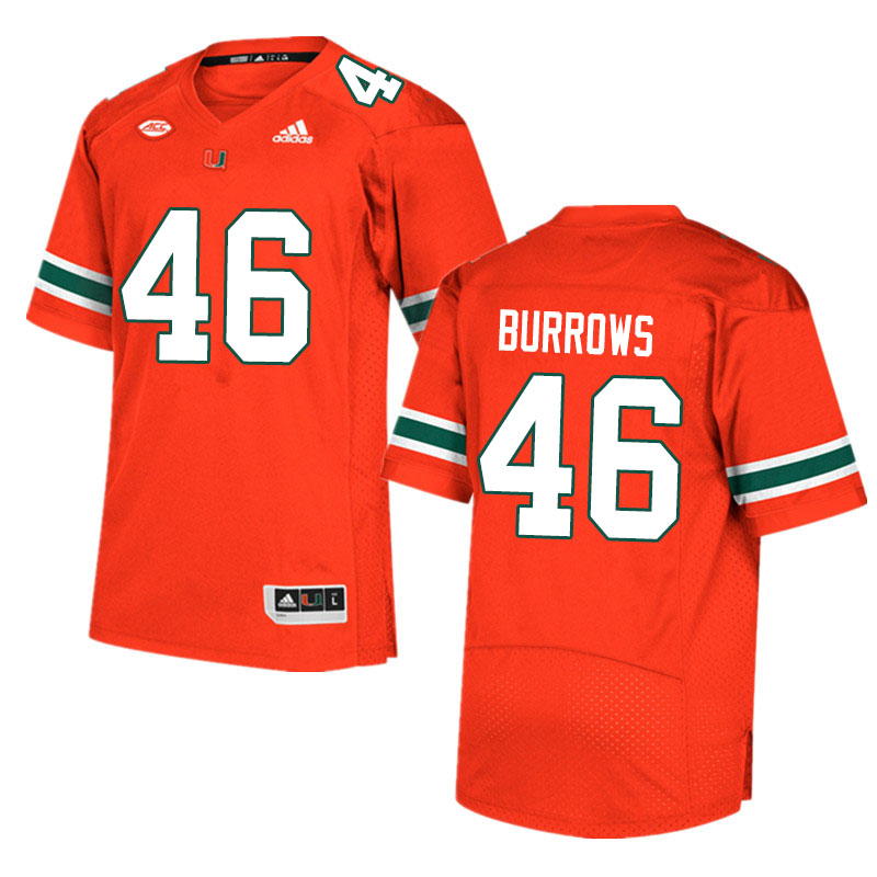 Adidas Miami Hurricanes #46 Suleman Burrows College Football Jerseys Sale-Orange